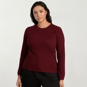 Everlane “The Organic Cotton Waffle Tee”, Oxblood, size XL